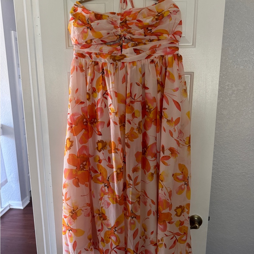 Floral Halter Maxi Dress